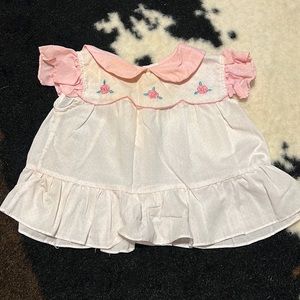 Handmade and embroidered white rose dress size 0-3 months